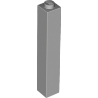Lego Brick 1 x 1 x 5 with Solid Stud / Light Bluish Gray