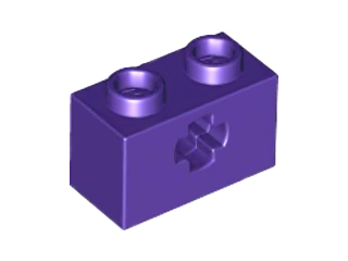 Lego Technic, Brick 1 x 2 with Axle Hole / Dark Purple