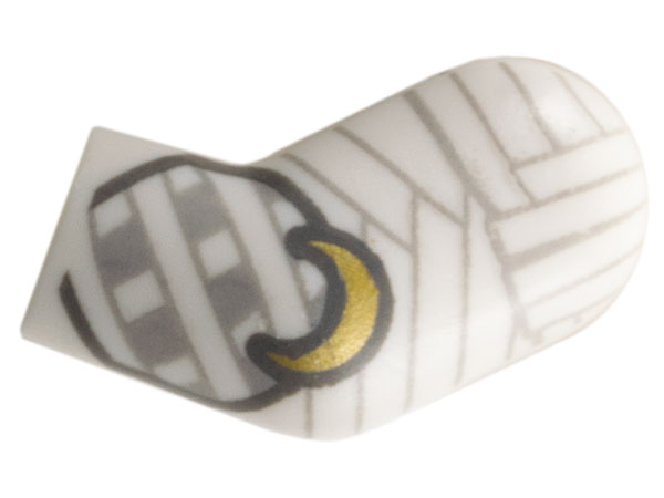 Lego Arm, Left with Layered Wrappings and Gold Crescent Moon Pattern / White