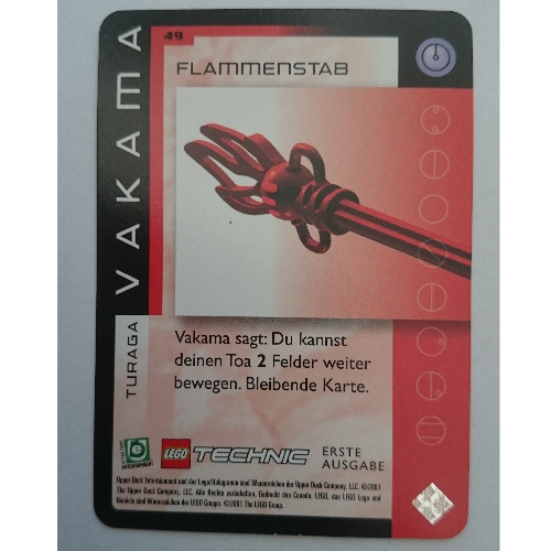 Lego Trading Card, Bionicle Game: QftM - 49 Turaga -Vakama - Firestaff