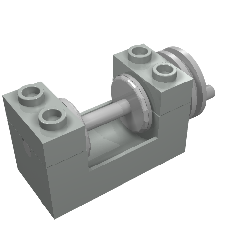 Lego String Reel Winch 2 x 4 x 2 (Light Gray Drum) / Light Gray