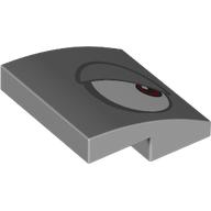 Lego Brick Curved 2 x 2 x 2/3 with Right Eye Print