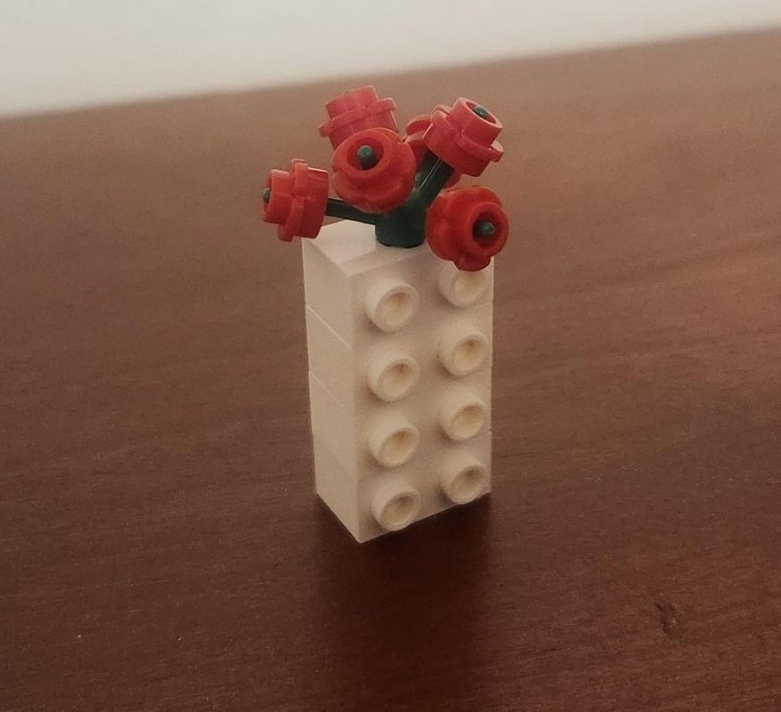 Lego Mini Brick Vase with Flowers