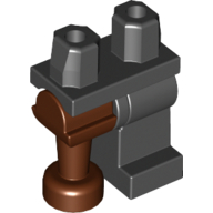 Lego Left Leg, Reddish Brown Right Pirate Peg Leg, and Black Hips / Black