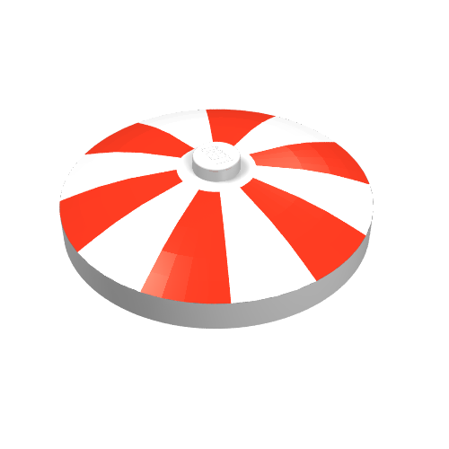 Lego Dish 4 x 4 Inverted [Radar] with Red Stripes Print Space Radar