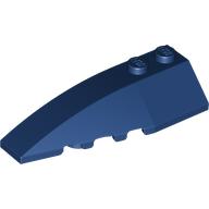 Lego Brick Wedged, Curved 6 x 2 Left, Smooth Inner Walls / Dark Blue