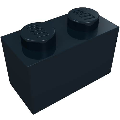Lego Brick 1 x 2 without Bottom Tube / Black