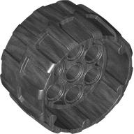 Lego Wheel Hard Plastic, Treaded with 7 Pin Holes, Inner Ring (37mm D. x 22mm) / Pearl Titanium