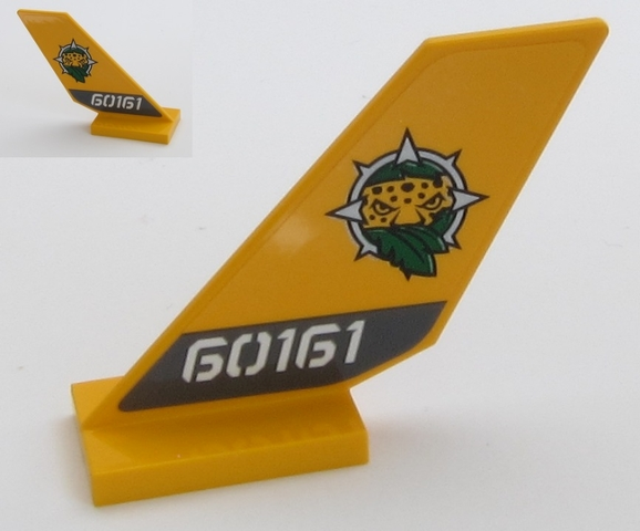 Lego Tail Shuttle with Leopard Head, Leaves and White '60161' Pattern on Both Sides (Stickers) - Set 60161