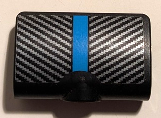 Lego Technic, Panel Curved 2 x 3 x 1 with Dark Azure Stripe and Silver Carbon Fiber Pattern (Sticker) - Set 42162
