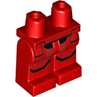 Lego Hips and Red Legs with Armor, Knee Pads Print / Red