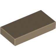 Lego Tile 1 x 2 with Groove / Dark Tan
