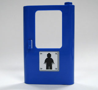 Lego Door 1 x 4 x 5 Train Right, Thin Support at Bottom with Minifigure Silhouette Pattern (Sticker) - Set 7905