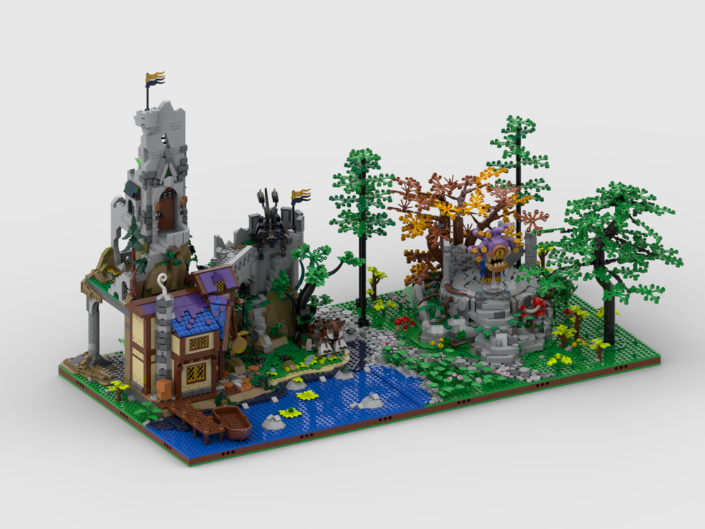 Lego Display for set 21348 - D&D Red Dragon's Tale