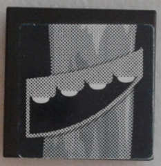Lego Tile 2 x 2 with Dark Blue and Gray Swirl and Headlights Pattern Model Left Side (Sticker) - Set 8161 / Black