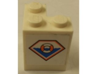 Lego Stickered Assembly 2 x 2 x 2 with Coast Guard Logo Pattern Model Right Side (Sticker) - Set 7726