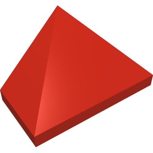 Lego Brick Sloped 45° 2 x 1 Triple with Hollow Underside / Red