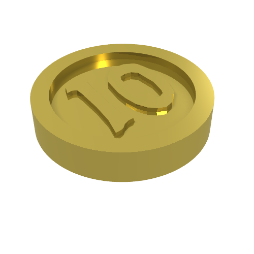 Lego Money / Coin with "10" Gothic Type