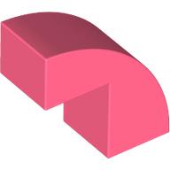 Lego Brick Curved 1 x 2 x 1 2/3 with 1 Cutout / Coral