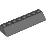 Lego Brick Sloped 45° 2 x 8 / Dark Bluish Gray
