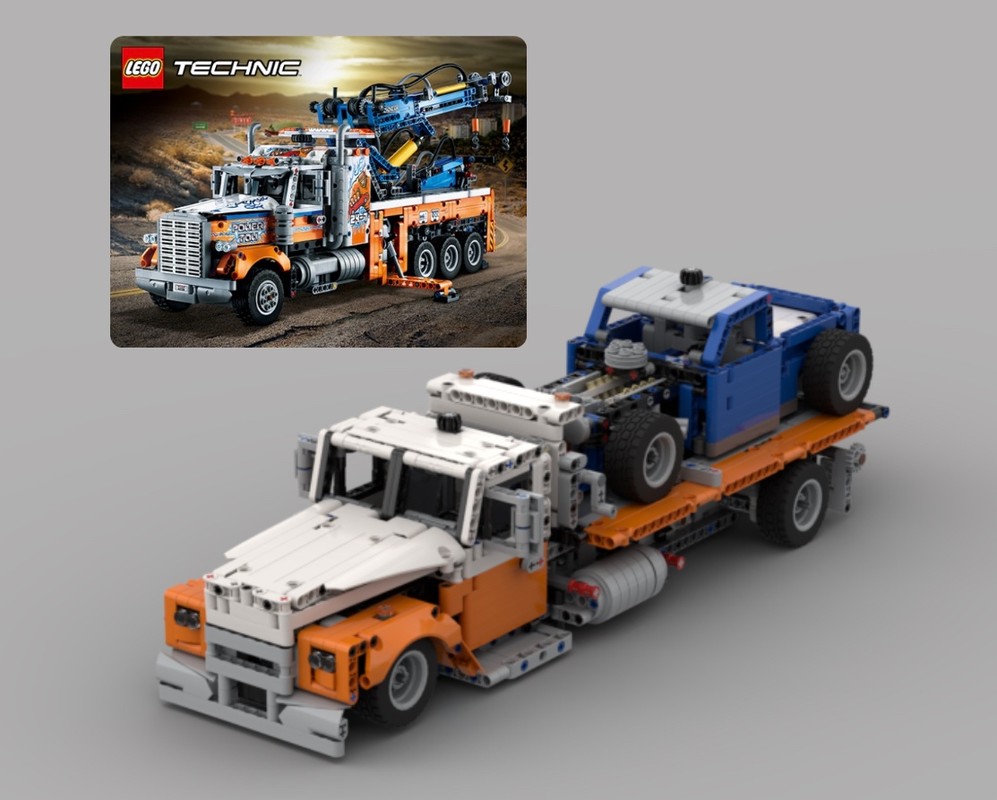 Lego liftable Pick up Tow Truck with a Hot Rod