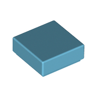 Lego Tile 1 x 1 with Groove / Medium Azure