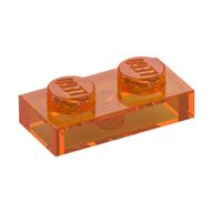Lego Plate 1 x 2 / Trans-Orange