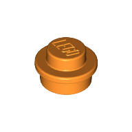 Lego Plate Round 1 x 1 with Solid Stud / Orange