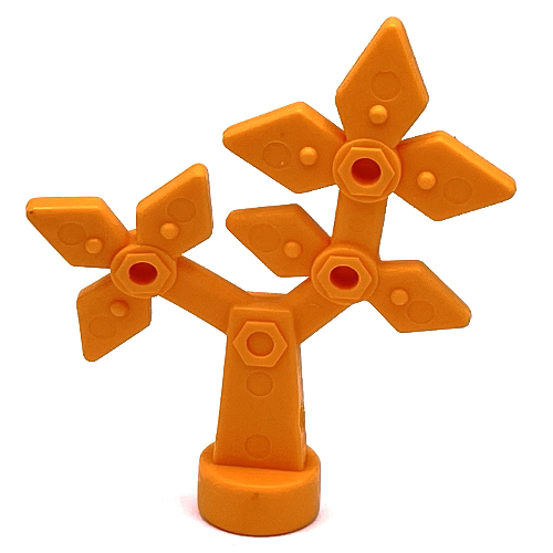 Lego Duplo Flower, Faux Metal Bolts and Rivets Design, 8 Petals / Medium Orange