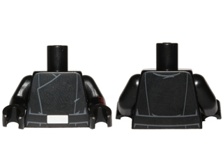 Lego Torso SW First Order General Uniform Pattern / Black Arm Left with Red Stripes and Silver Dots Pattern / Black Arm Right / Black Hands