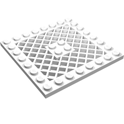 Lego Plate Special 8 x 8 with Grille [No Hole in Center] / White
