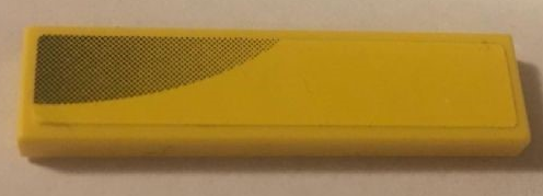 Lego Tile 1 x 4 with Black Air Intake on Yellow Background Pattern Model Right Side (Sticker) - Set 8143 / Yellow