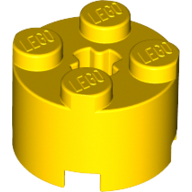 Lego Brick Round 2 x 2 with Axle Hole / Yellow