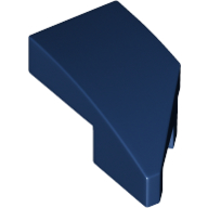 Lego Brick Wedged, Curved 2 x 1 with Stud Notch Left / Dark Blue