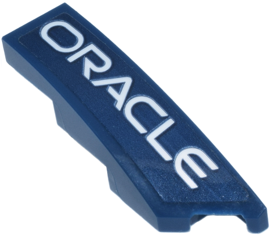 Lego Wedge 4 x 1 Right with White 'ORACLE' Logo Pattern (Sticker) - Set 77243