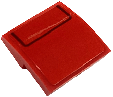 Lego Slope, Curved 2 x 2 x 2/3 with Dark Red Half Rectangle (Headlight) Pattern (Sticker) - Set 76934