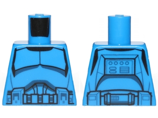 Lego Torso SW Armor Clone Trooper with Belt with Pockets Pattern (Senate Commando) / Blue
