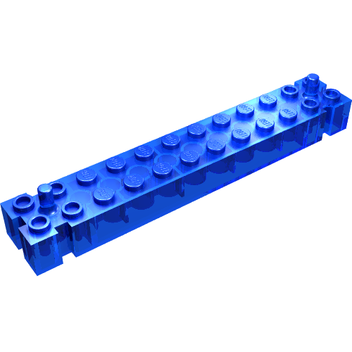 Lego Brick Special 2 x 12 with 2 End Pegs / Trans-Dark Blue