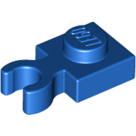Lego Plate Special 1 x 1 with Clip Vertical [Thick Open O Clip] / Blue