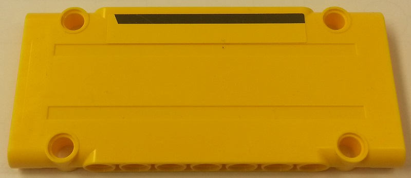 Lego Technic, Panel Plate 5 x 11 x 1 with Black Horizontal Stripe on Yellow Background Pattern Model Right Side (Sticker) - Set 8264 / Yellow