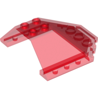 Lego Windscreen 6 x 6 x 2 Canopy / Trans-Red