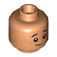 Lego Minifig Head Hudson Harper, Freckles, Crooked Smile / Nougat