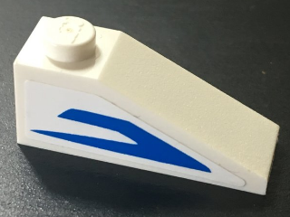 Lego Slope 33 3 x 1 with Blue Stripes Pattern Model Left Side (Sticker) - Set 9525 / White