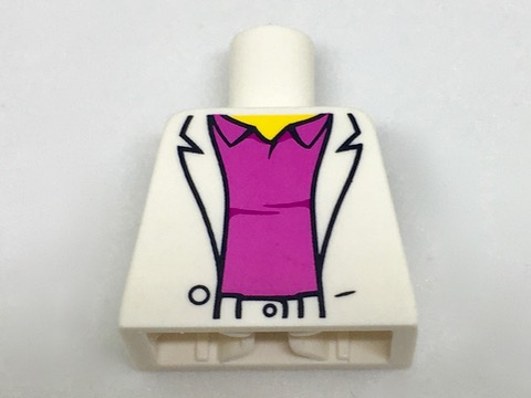 Lego Torso Sport Jacket over Dark Pink Polo Shirt Pattern / White
