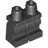 Lego Hips and Black Medium Legs with Dark Bluish Gray Lines Print