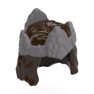 Lego Hair Mid-Length with with Flat Silver Crown pattern / Dark Brown