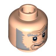 Lego Minifig Head Ollivander, Dual Sided, Smiling / Scared Print [Blocked Open Stud] / Light Nougat