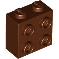 Lego Brick Special 1 x 2 x 1 2/3 with 4 Studs on 1 Side / Reddish Brown