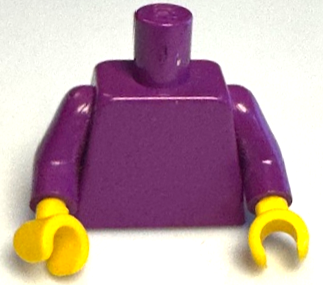 Lego Torso Plain / Purple Arms / Yellow Hands