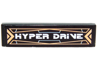 Lego Tile 1 x 4 with Hyper Drive Pattern (Sticker) - Set 4504